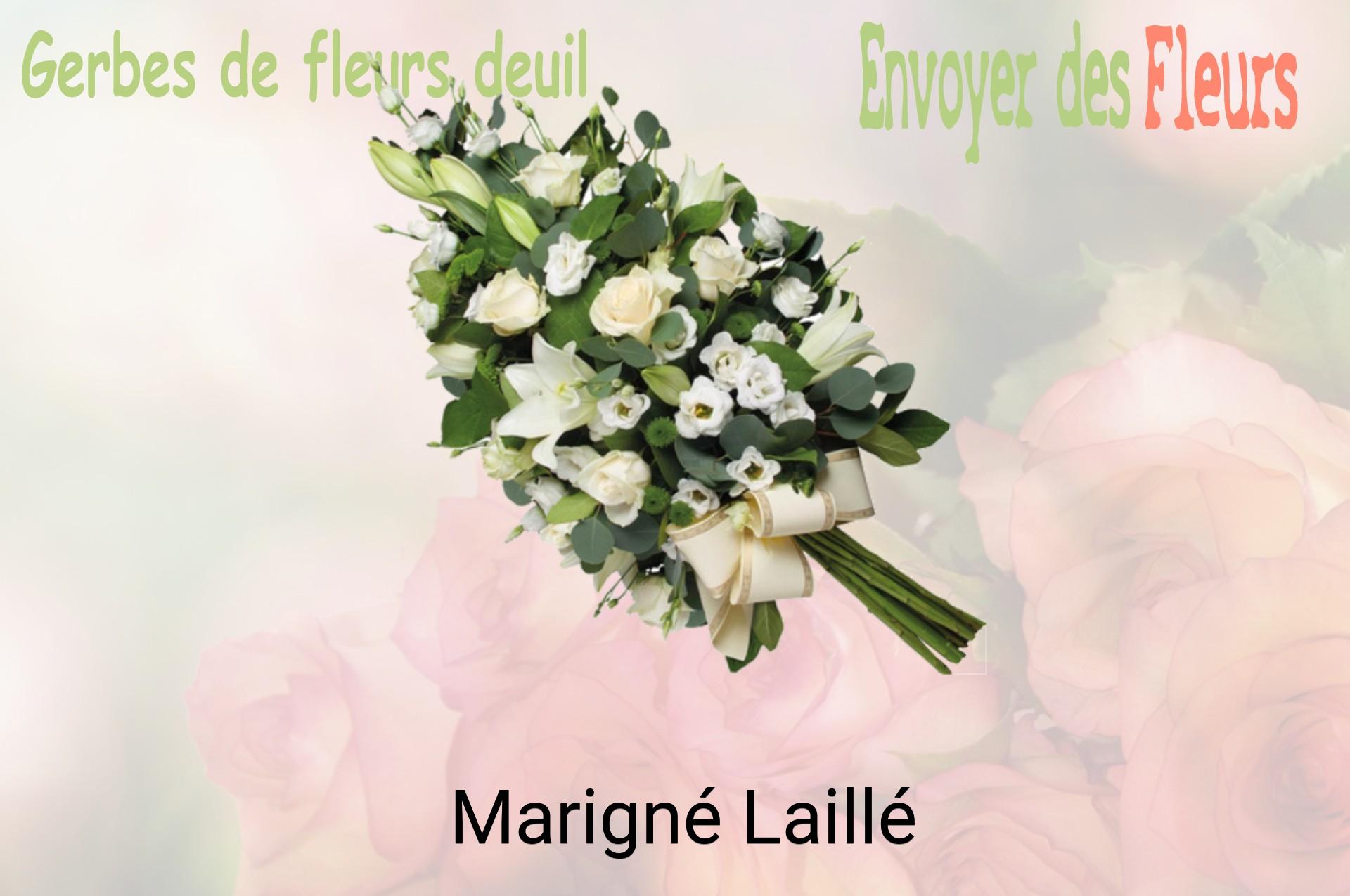Gerbe de fleurs de deuil livrée à Marigné-Laillé